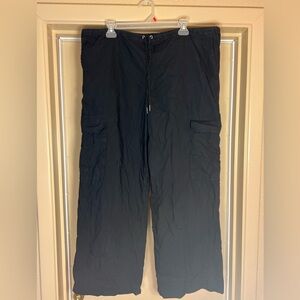 Lovers + Friends Black Womens Cargo Drawstring Pants